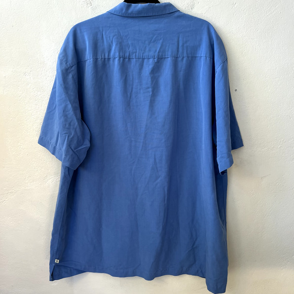 SOLITUDE Men's Blue Button Front Casual Shirt Modal Rayon Soft Lightweight XXL - Picture 4 of 7